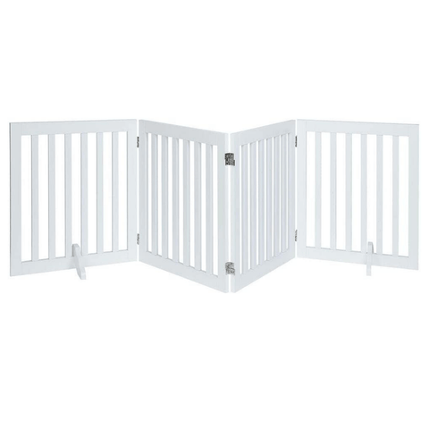 Darrahopens Pet Care > Dog Supplies Four Panel Freestanding Dog Gate, White