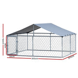 Darrahopens Pet Care > Dog Supplies i.Pet Dog Kennel Large House XXL Pet Run Cage Puppy Outdoor Enclosure With Roof