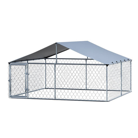 Darrahopens Pet Care > Dog Supplies i.Pet Dog Kennel Large House XXL Pet Run Cage Puppy Outdoor Enclosure With Roof