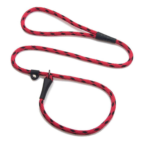 Darrahopens Pet Care > Dog Supplies Mendota British Style Slip Leash - Length 1/2in x 4ft(13mm x 1.2m) - Black Ice - Red