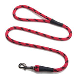 Darrahopens Pet Care > Dog Supplies Mendota Clip Leash Large - lengths 1/2in x 6ft(13mm x1.8m) Made in the USA - Black Ice - Red