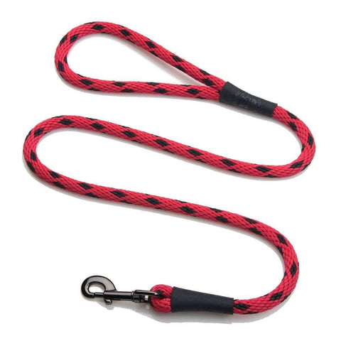 Darrahopens Pet Care > Dog Supplies Mendota Clip Leash Large - lengths 1/2in x 6ft(13mm x1.8m) Made in the USA - Black Ice - Red