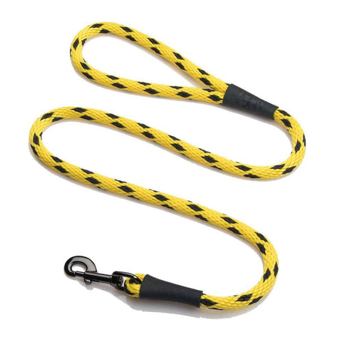 Darrahopens Pet Care > Dog Supplies Mendota Clip Leash Large - lengths 1/2in x 6ft(13mm x1.8m) Made in the USA - Black Ice - Yellow
