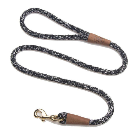Darrahopens Pet Care > Dog Supplies Mendota Clip Leash Large - lengths 1/2in x 6ft(13mm x1.8m) Made in the USA - Salt and Pepper