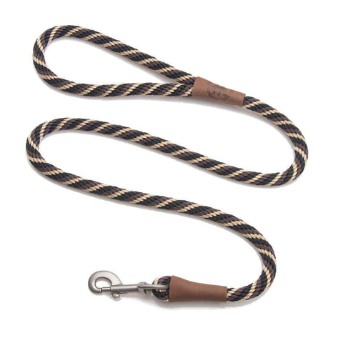 Darrahopens Pet Care > Dog Supplies Mendota Clip Leash Large - lengths 1/2in x 6ft(13mm x1.8m) Made in the USA - Twist - Mocha