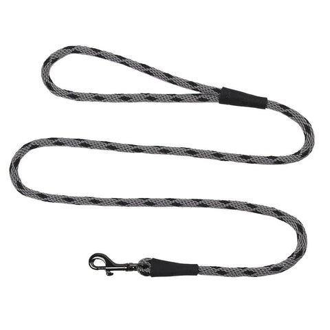 Darrahopens Pet Care > Dog Supplies Mendota Clip Leash Small - lengths 3/8in x 4ft(10mm x1.2m) Made in the USA - Black Ice - Silver