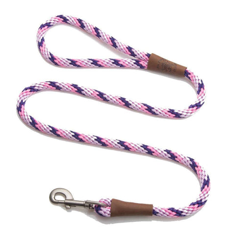 Darrahopens Pet Care > Dog Supplies Mendota Clip Leash Small - lengths 3/8in x 4ft(10mm x1.2m) Made in the USA - Tricolour Lilac