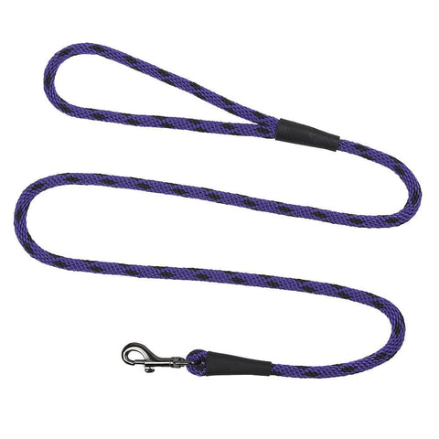Darrahopens Pet Care > Dog Supplies Mendota Clip Leash Small - lengths 3/8in x 6ft(10mm x1.8m) Made in the USA - Black Ice - Purple