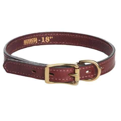 Darrahopens Pet Care > Dog Supplies Mendota Leather Narrow width Dog Collar 3/4"X 16"