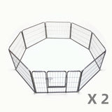 Darrahopens Pet Care > Dog Supplies YES4PETS 2 X 8 Panel 60 cm Heavy Duty Pet Dog Puppy Cat Rabbit Exercise Playpen Fence
