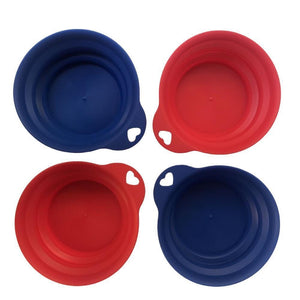 Darrahopens Pet Care > Dog Supplies YES4PETS 4 x Pet Portable Folding Bowl Dog Cat Food Feeding Water Feeder Collapsable Travel