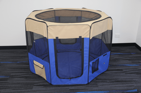 Darrahopens Pet Care > Dog Supplies YES4PETS 98 cm High Foldable XL Blue Dog Puppy Cat Cage Soft Playpen Rabbit Enclosure