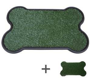 Darrahopens Pet Care > Dog Supplies YES4PETS Dog Puppy Toilet Grass Potty Training Mat Loo Pad Bone Shape Indoor with 2 grass