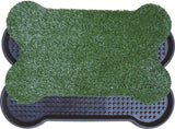 Darrahopens Pet Care > Dog Supplies YES4PETS Dog Puppy Toilet Grass Potty Training Mat Loo Pad Bone Shape Indoor with 2 grass