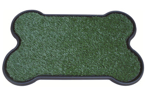 Darrahopens Pet Care > Dog Supplies YES4PETS Dog Puppy Toilet Grass Potty Training Mat Loo Pad Bone Shape Indoor with 2 grass