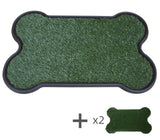 Darrahopens Pet Care > Dog Supplies YES4PETS Dog Puppy Toilet Grass Potty Training Mat Loo Pad Bone Shape Indoor with 3 grass