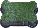 Darrahopens Pet Care > Dog Supplies YES4PETS Dog Puppy Toilet Grass Potty Training Mat Loo Pad Bone Shape Indoor with 3 grass