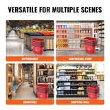 Darrahopens Pet Care > Farm Supplies > Beekeeping VEVOR Shopping Baskets, 6PCS, 39L Shopping Carts with Handles, Plastic Rolling Shopping Basket with Wheels, Large Portable Shopping Basket Set for Supermarkets, Retail Stores, Grocery Shopping, Red