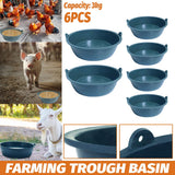 Darrahopens Pet Care > Farm Supplies > Farm Equipment Chicken Feeding Basin 6pcs Plastic Breeding Trough Bowl Farm Feeder Container