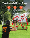 Darrahopens Pet Care > Farm Supplies > Farm Equipment VEVOR 1828.8x1828.8mm Football Trainer Throwing Net, Training Throwing Target Practice Net with 5 Target Pockets, Knotless Net Includes Straps and Portable Carry Case, Improve QB Throwing Accuracy,Red