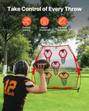 Darrahopens Pet Care > Farm Supplies > Farm Equipment VEVOR 2133.6 x 2133.6mm Football Trainer Throwing Net, Training Throwing Target Practice Net with 5 Target Pockets, Knotless Net Includes Straps and Portable Carry Case, Improve QB Throwing Accuracy
