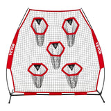 Darrahopens Pet Care > Farm Supplies > Farm Equipment VEVOR 2133.6 x 2133.6mm Football Trainer Throwing Net, Training Throwing Target Practice Net with 5 Target Pockets, Knotless Net Includes Straps and Portable Carry Case, Improve QB Throwing Accuracy