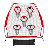 Darrahopens Pet Care > Farm Supplies > Farm Equipment VEVOR 2133.6 x 2133.6mm Football Trainer Throwing Net, Training Throwing Target Practice Net with 5 Target Pockets, Knotless Net Includes Straps and Portable Carry Case, Improve QB Throwing Accuracy