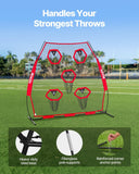 Darrahopens Pet Care > Farm Supplies > Farm Equipment VEVOR 2133.6 x 2133.6mm Football Trainer Throwing Net, Training Throwing Target Practice Net with 5 Target Pockets, Knotless Net Includes Straps and Portable Carry Case, Improve QB Throwing Accuracy