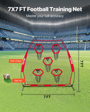 Darrahopens Pet Care > Farm Supplies > Farm Equipment VEVOR 2133.6 x 2133.6mm Football Trainer Throwing Net, Training Throwing Target Practice Net with 5 Target Pockets, Knotless Net Includes Straps and Portable Carry Case, Improve QB Throwing Accuracy