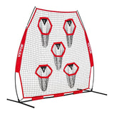 Darrahopens Pet Care > Farm Supplies > Farm Equipment VEVOR 2133.6 x 2133.6mm Football Trainer Throwing Net, Training Throwing Target Practice Net with 5 Target Pockets, Knotless Net Includes Straps and Portable Carry Case, Improve QB Throwing Accuracy