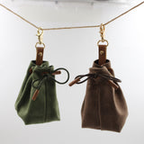 Darrahopens Pet Care > Farm Supplies > Pet ID Tags 2-PCS Brown Clip-On Canvas Dog Treat Pouch - Portable Drawstring Bag for Training & Walks