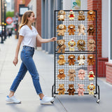 Darrahopens Pet Care > Farm Supplies > Pet ID Tags VEVOR 2 Packs Grid Wall Panels, 898 x 1798 mm Wire Grid Panels Display Rack, Movable Art Display Shelf with Wheels & 10 Hooks, Black Carbon Steel Gridwall for Craft Show, Decor, Storage, Notice Board