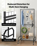 Darrahopens Pet Care > Farm Supplies > Pet ID Tags VEVOR 2 Packs Grid Wall Panels, 898 x 1798 mm Wire Grid Panels Display Rack, Movable Art Display Shelf with Wheels & 10 Hooks, Black Carbon Steel Gridwall for Craft Show, Decor, Storage, Notice Board