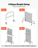 Darrahopens Pet Care > Farm Supplies > Pet ID Tags VEVOR 2 Packs Grid Wall Panels, 898 x 1798 mm Wire Grid Panels Display Rack, Movable Art Display Shelf with Wheels & 10 Hooks, Black Carbon Steel Gridwall for Craft Show, Decor, Storage, Notice Board