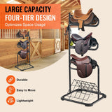 Darrahopens Pet Care > Farm Supplies > Pet ID Tags VEVOR Freestanding Saddle Stand, 30 x 30 x 68.5 in, 3 Tiers Saddle Rack, Heavy Duty Saddle Blanket Holder with Removable & Rotating Tiers, English & Western Saddle Rack for Tack Room Organization