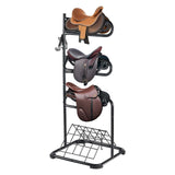 Darrahopens Pet Care > Farm Supplies > Pet ID Tags VEVOR Freestanding Saddle Stand, 30 x 30 x 68.5 in, 3 Tiers Saddle Rack, Heavy Duty Saddle Blanket Holder with Removable & Rotating Tiers, English & Western Saddle Rack for Tack Room Organization