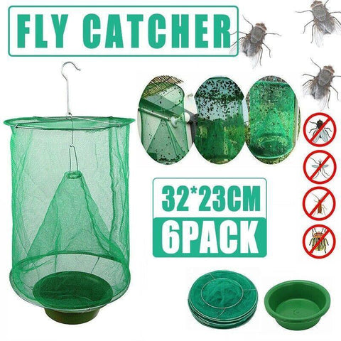 Darrahopens Pet Care > Pest Control > Animal Traps 6PCS Reusable Hanging Fly Trap Net Cage Insect Catcher for Garden Farm Outdoor Use