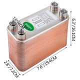 Darrahopens Pet Care > Pest Control > Animal Traps VEVOR Heat Exchanger 3"x7.5" 60 Plates Brazed Plate Heat Exchanger 316L 1/2" BSP FPT Heat Exchanger EATB12 Beer Wort Chiller for Hydronic Heating