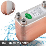 Darrahopens Pet Care > Pest Control > Animal Traps VEVOR Heat Exchanger 3"x7.5" 60 Plates Brazed Plate Heat Exchanger 316L 1/2" BSP FPT Heat Exchanger EATB12 Beer Wort Chiller for Hydronic Heating