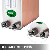 Darrahopens Pet Care > Pest Control > Animal Traps VEVOR Heat Exchanger 3"x7.5" 60 Plates Brazed Plate Heat Exchanger 316L 1/2" BSP FPT Heat Exchanger EATB12 Beer Wort Chiller for Hydronic Heating