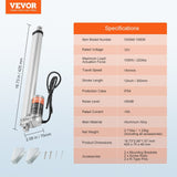 Darrahopens Pet Care > Pest Control > Animal Traps VEVOR Linear Actuator 12V, 12 Inch High Speed 0.55"/s Linear Actuator, 220lbs/1000N Linear Motion Actuator with Mounting Bracket and IP54 Protection