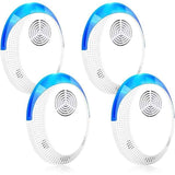 4 Pack Ultrasonic Mouse Repeller, Indoor Device for Mice, Rats, Mosquitoes, Cockroaches, Ants and Spiders
