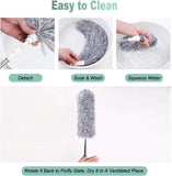 Darrahopens Pet Care > Pest Control > Household Insect Repellents Telescopic Feather Duster - Extendable up to 280 cm - Feather Ball & Dusting Brush - Microfiber - Reach High Ceilings Without a Ladder