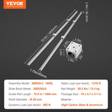 Darrahopens Pet Care > Pest Control > Household Insect Repellents VEVOR Linear Guide Rail Set, SBR20 1800mm, 2 PCS 70.9 in/1800 mm SBR20 Guide Rails and 4 PCS SBR20UU Slide Blocks, Linear Rails and Bearings Kit for Automated Machines DIY Project CNC Router Machines