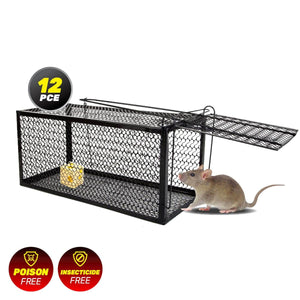 Darrahopens Pet Care > Pest Control SAS Pest Control 12PCE Rat Trap Metal Cage Reusable Indoor Outdoor Use 24cm