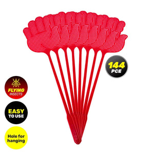 Darrahopens Pet Care > Pest Control SAS Pest Control 144PCE Fly Swatters Flexible Durable Long Handle 44.5cm