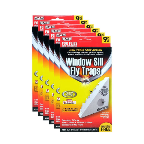 Darrahopens Pet Care > Pest Control SAS Pest Control 216PCE Window Sill Fly/Insect Traps Ready To Use 12 x 17cm