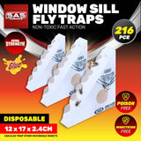 Darrahopens Pet Care > Pest Control SAS Pest Control 216PCE Window Sill Fly/Insect Traps Ready To Use 12 x 17cm