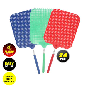 Darrahopens Pet Care > Pest Control SAS Pest Control 24PCE Fly Swatter Extendable Design Foam Grip Handle 35-72cm