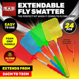 Darrahopens Pet Care > Pest Control SAS Pest Control 24PCE Fly Swatter Extendable Handle Flexible Durable 26-72cm